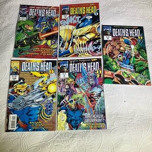 Lot of 5 Vintage Marvel Comics Death's Head II Comic Books X-Men Guest